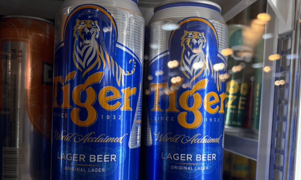 モンゴルで人気のビール、Tiger（タイガー）の写真